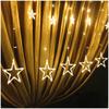 LED Star String Lights: 6 Large & 6 Small Stars for Christmas, Festival Decor, Five-Pointed Curtain Lights for Weddings & Events
