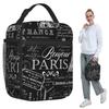 Vintage Paris French Lifestyle With Eiffel Tower Insulated Lunch Bag for Kids School Cooler Thermal Food Box Tote Lunch Boxes
