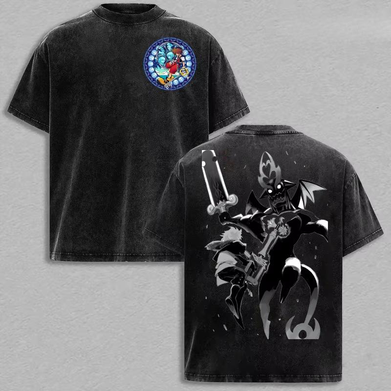 Vente Chaude Été 2026 T-shirt Anime Kingdom Hearts Hommes Femmes Hip Hop Punk T-shirt Surdimensionné Imprimé Col Rond T-shirt Décontracté