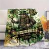 1Pc GreenMagic Print Flannel Blanket, High Quality Comfortable for All Seasons, Home Decor, Warmth and Comfort, Perfect for Christmas Gifts