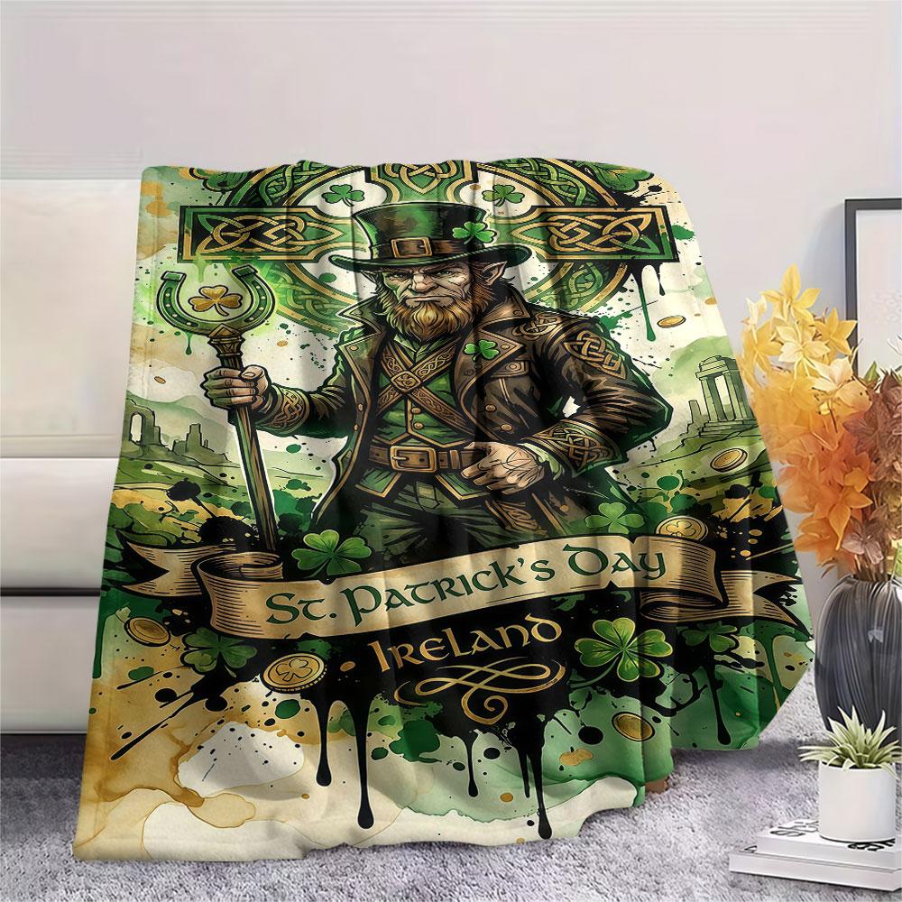 1Pc GreenMagic Print Flannel Blanket, High Quality Comfortable for All Seasons, Home Decor, Warmth and Comfort, Perfect for Christmas Gifts