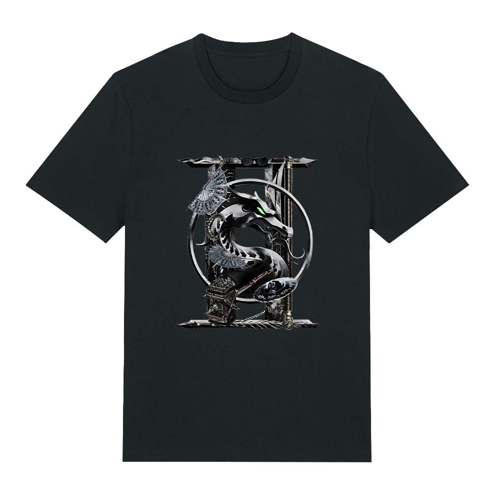 

Mortal Kombat II T-shrits Vintage Graphic Print T Shirt Women Men Aesthetic Street Style Short Sleeve Tee Pure Cotton O-neck Tee XS чёрный