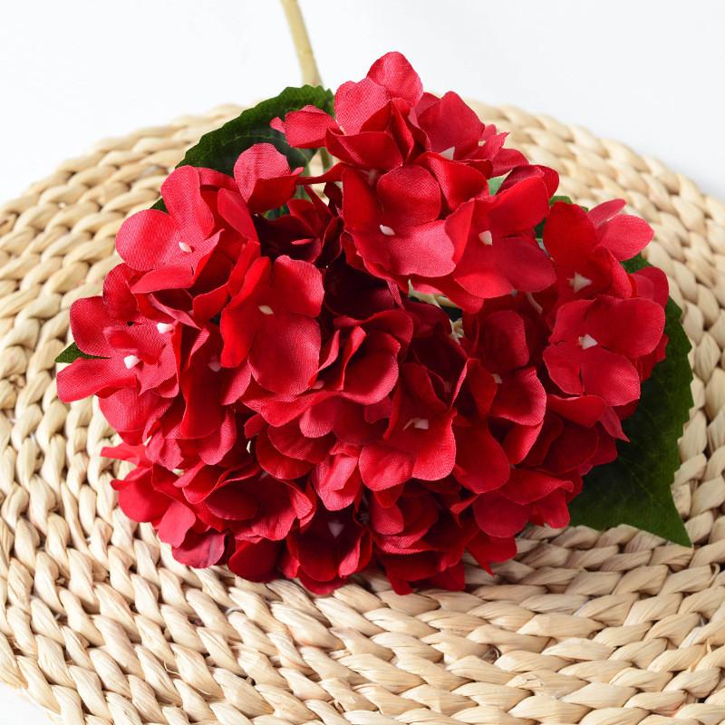 

Simulated Single Hydrangea Flower With Leaf Home Wedding Hall Prop Decoration StyleA