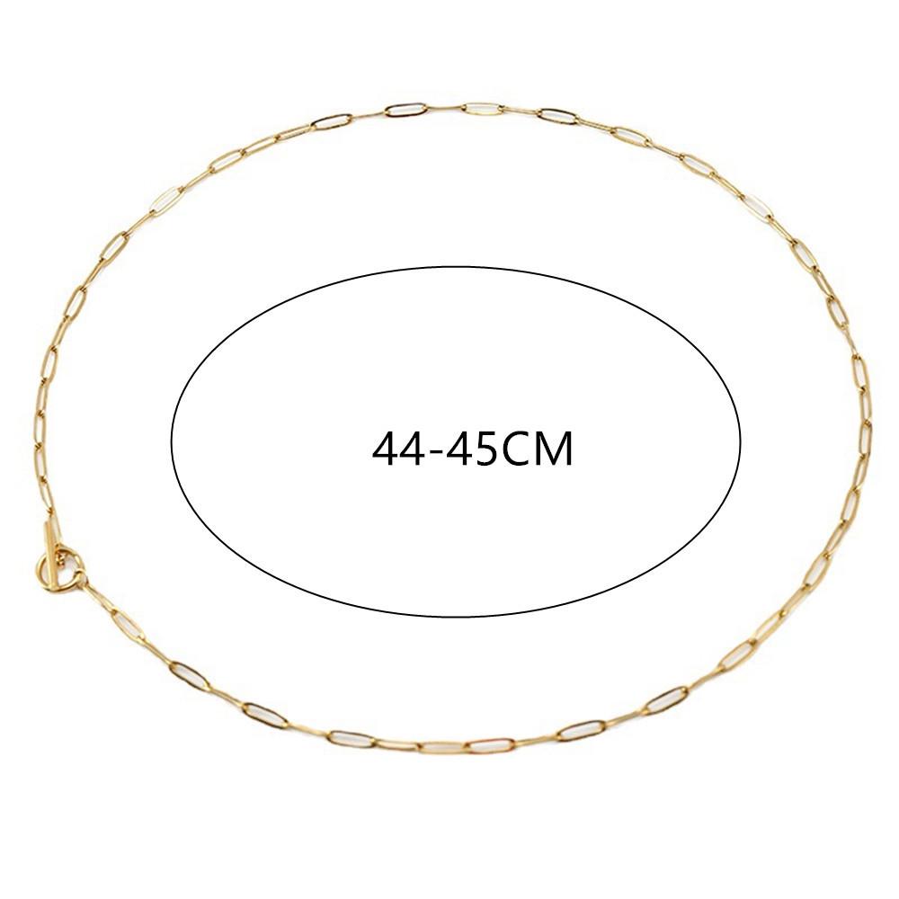 Gold OT Buckle Stainless Steel Necklace - High-End Niche Fashion Design, New European & American Trend, Light Luxury Style.