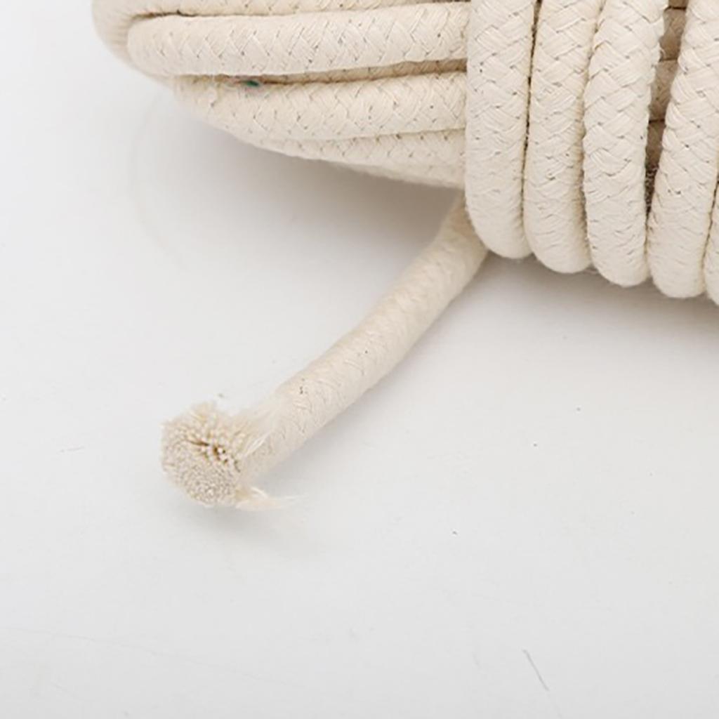 KMT 1 buc frânghie împletită din bumbac natural, polivalentă, frânghie, 4 mm x 10 m(0,16 inchi x 32,8 ft)