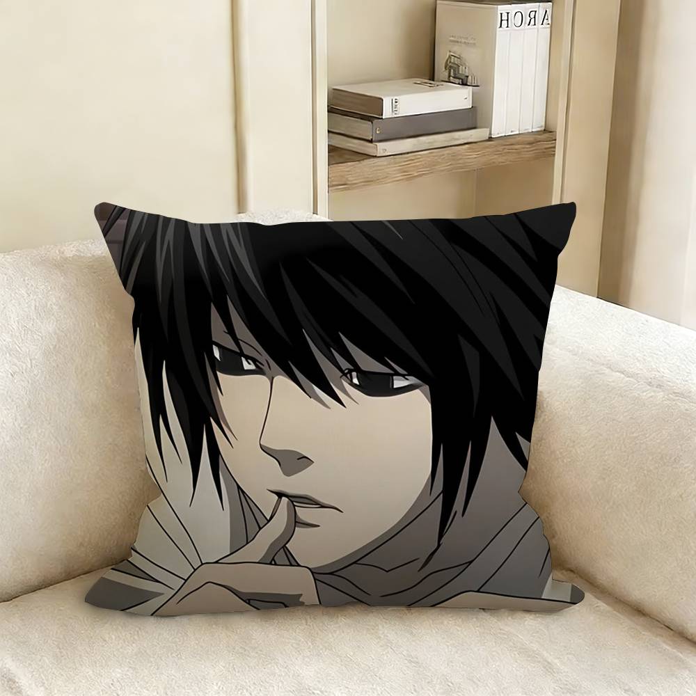 L-Lawliet D-Death Note Pillow Case Living Room Sofa Cushion Cover Suitable For Home Bedroom Room Decoration