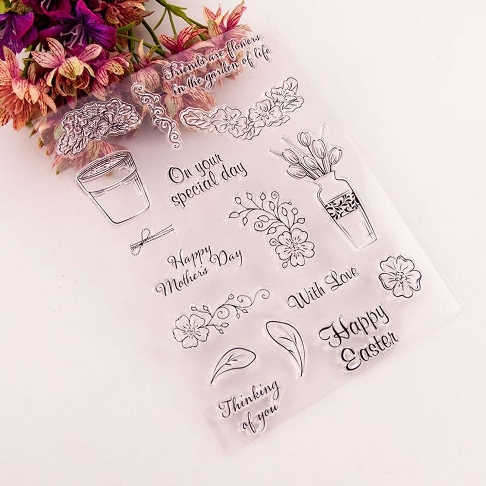 Vase Transparent Clear Stamp For DIY Scrapbooking/Card Making/Kids Christmas Fun Decoration Supplies