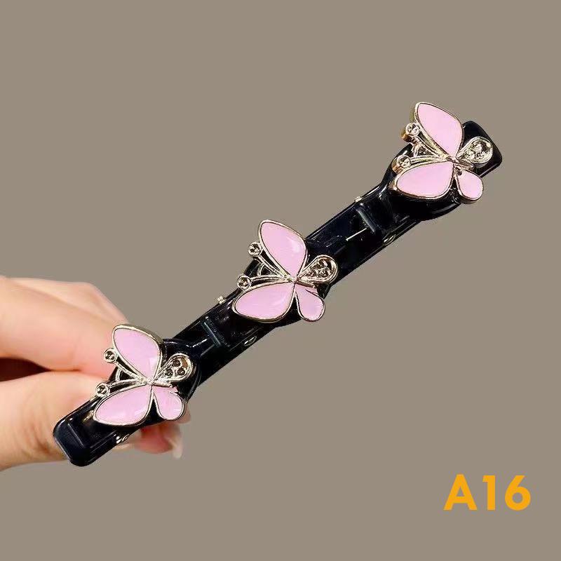 Sparkling Crystal Stone Braided Hair Clips Double Bangs Braided Barrettes Hairpins Women Girls Headwear Hair Styling Accessories