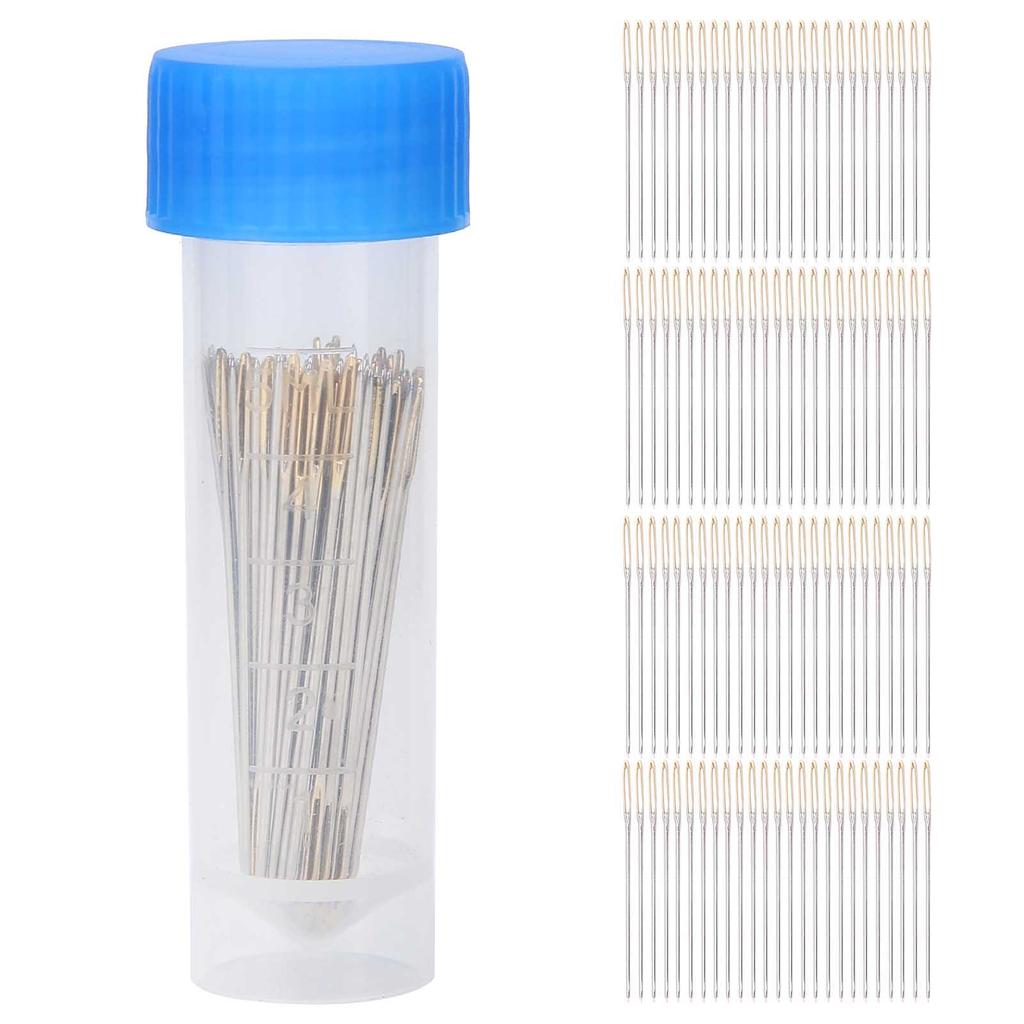 100Pcs Cross Stitch Needles Metal Large Eye Sewing Stitching Embroidery with Storage Box26#
