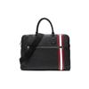 Classic Commuter Fashion Red And White Striped Leather Tote Bag Shoulder Crossbody Briefcase Men Bags Black 6228684