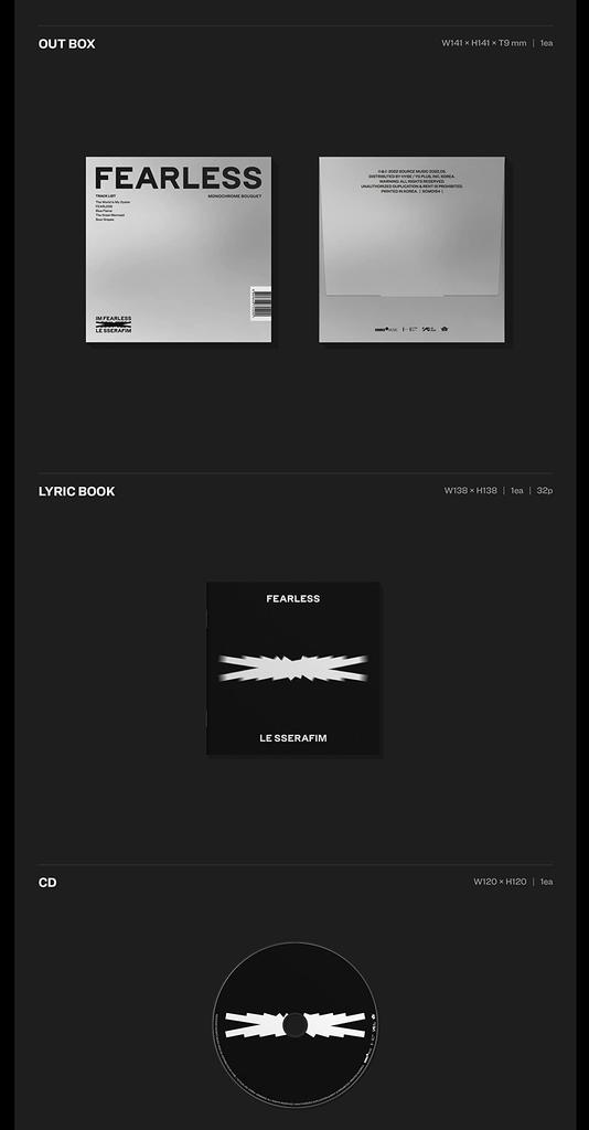 Fearless Monochrome Bouquet Version 32pg Lyric Photocard Postcard - - incl. Book, Double-Sided +