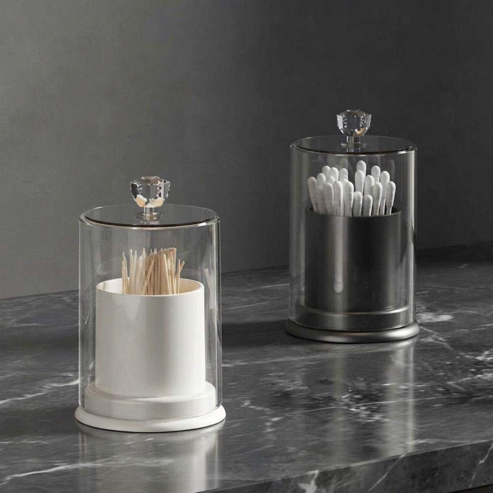 Dust-proof Toothpick Storage Bucket Portable Cotton Swab Storage Box for Living Room