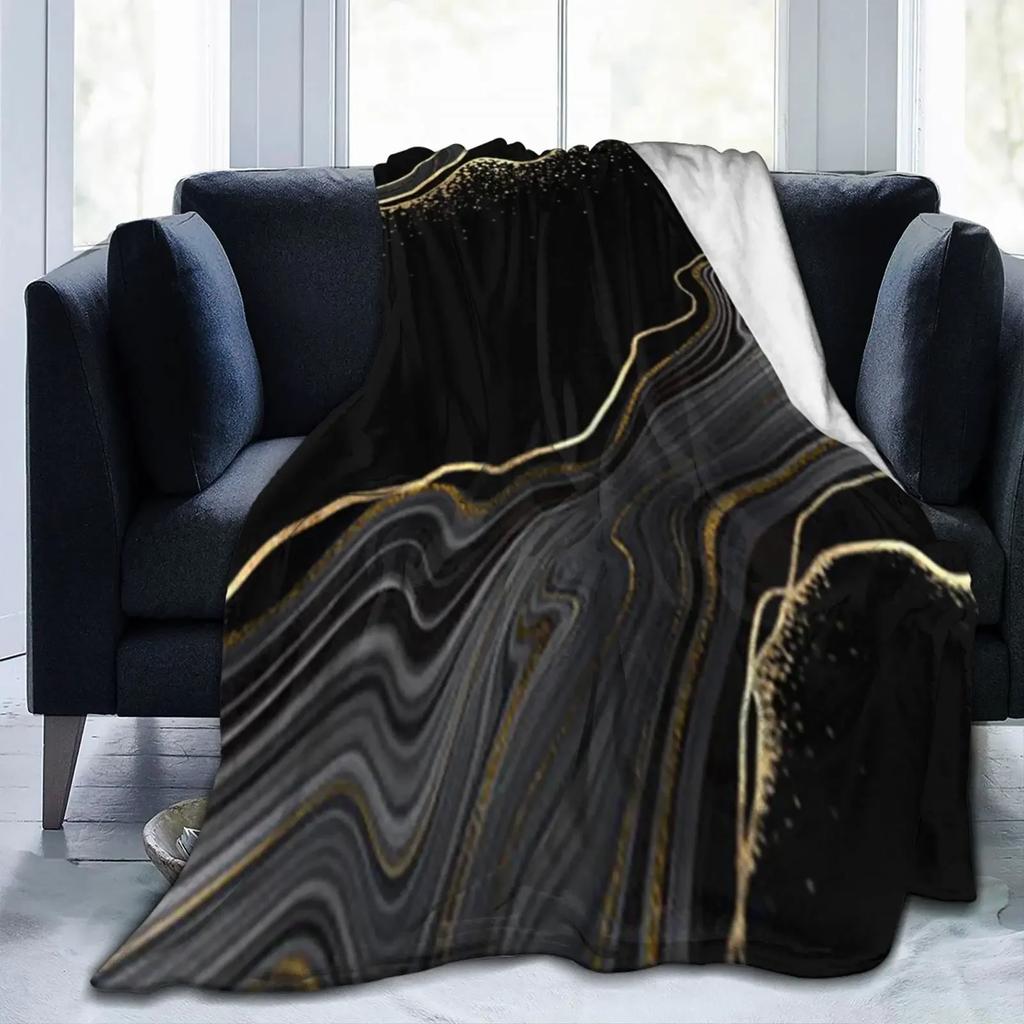 Marble Blanket Marbling Plush Nap Blanket Soft Lightweight Fluffy Flannel Fleece Throw Blanket for Sofa Couch Bed Camping Travel