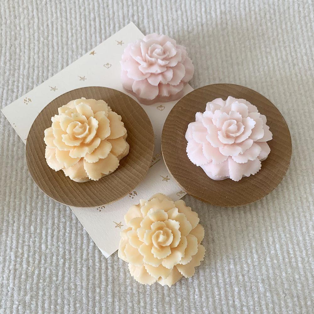 Multi Style Stack Rose Flower Scented Candle Moulds DIY Carnation Aromath Candle Soap Chocolate Cake Baking Tool Resin Crafts