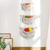 Simple 3 Tier Storage Bag Handmade Fruit Net Pocket Practical Hanging Fruit Baskets  Flowers