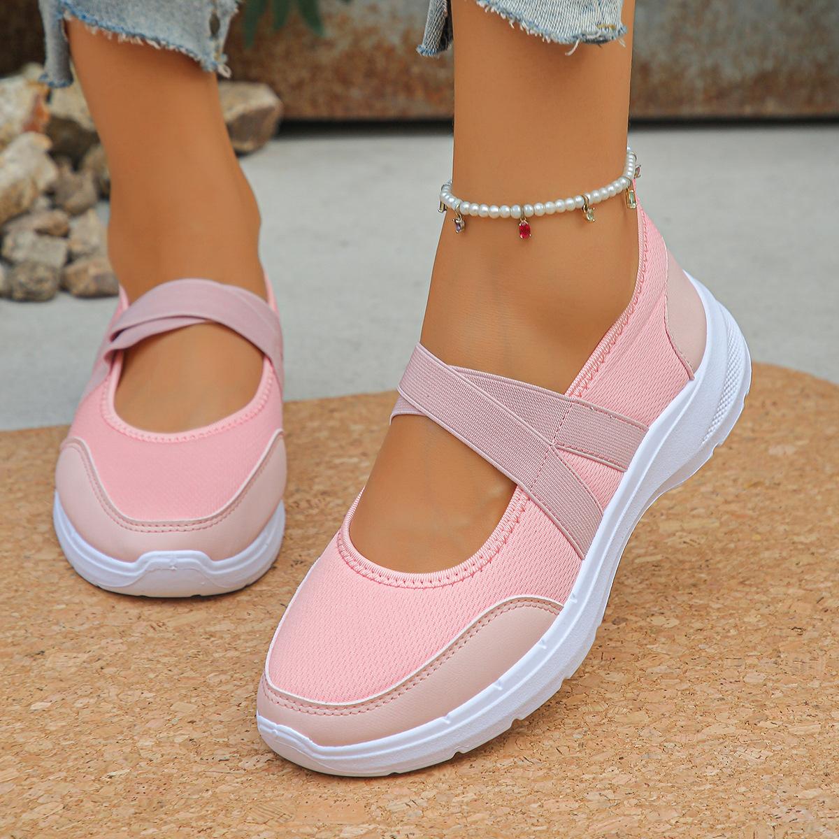 Plus-size Casual Flats for Women with Breathable Mesh Upper, Comfortable and Cool Shoes 36
