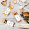 Bamboo Lid 120ml Glass Spice Jar - Square Seasoning Container