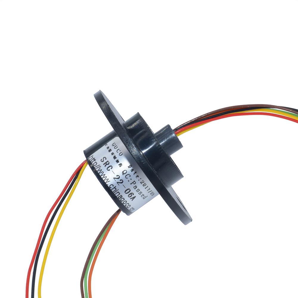 220V 6-Wege leitfähiger Schleifring 250 U/min 2A Durchmesser 12,5 mm 22 mm für Monitor Robotik Konstruktionskunststoffe