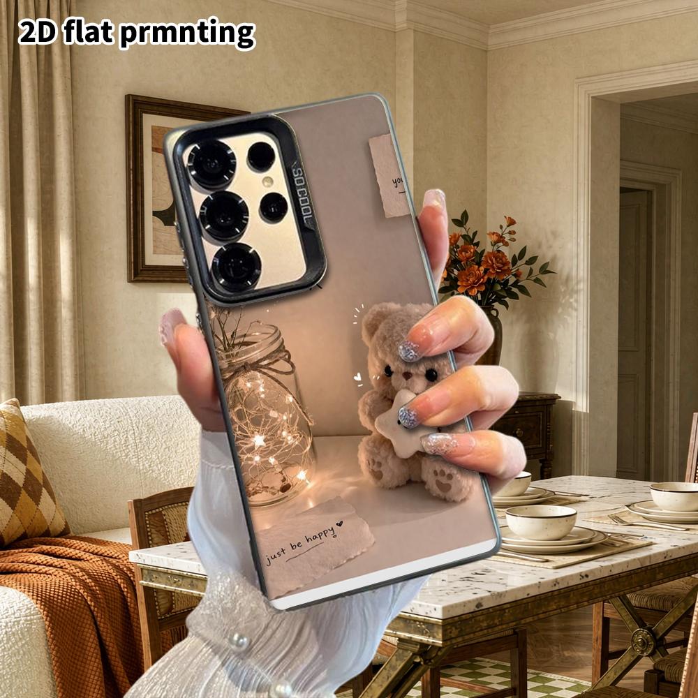Phone Case: 2D Flat Samsung Galaxy A34 A35 M05 M06 S20 S22 S21 FE Plus 5G Protective Case, Couple Style, Cute Plush Little Bear, Christmas and Hallowe