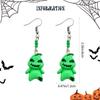 Spooky Green Spirit Earrings Small Dangle Drop Ear Rings Cute Halloween Themed Ears Pendant Accessories Jewelry Gift