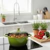 ENAMELED CAST IRON POT 24cm 4L HAGE OLIVE