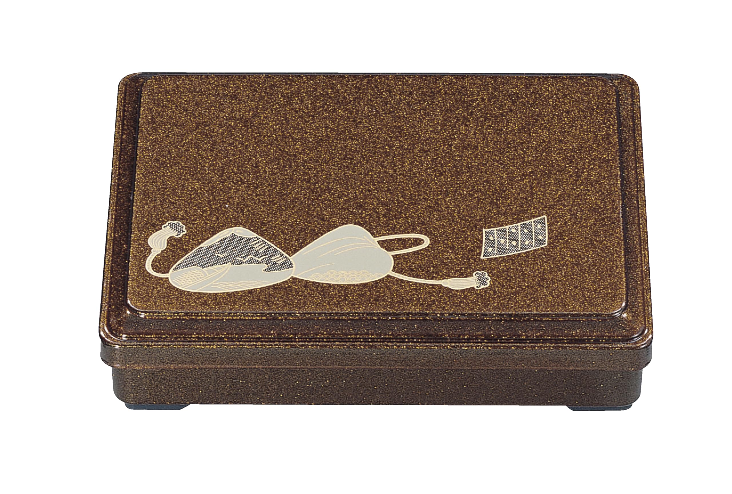 Wakaizumi School Lunch Clam Design Lacquerware, 8-inch Box, Pear-Skin (Fixed Divider) 1-410-5