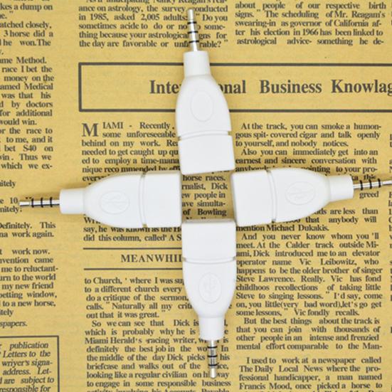 Vehicle 3.5mm Male Plug Jack to Aux Audio USB 2 Female Converter Adapter