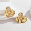 18K Gold Ginkgo Leaf Earrings - Stainless Steel, Personalized Creative Design, Light Luxury Elegant Feel