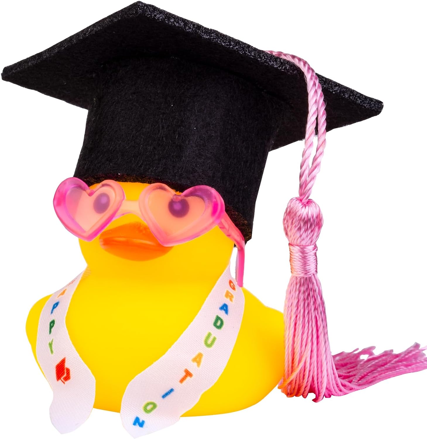 

Graduation Ducks Car Dashboard Decorations Rubber Duck Car Ornaments Accessories With Small Graduation Hats Sashes Glasses