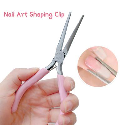 Nail Art Vormgevingsclip Pincet Manicure Tool Uv Gel Tool Multifunctionele Koolstofstalen Knipper Oppakken