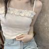 Korean Style Bowknot Patchwork Camisole with Chest Pads - Women's Summer Spicy Girl Lingerie