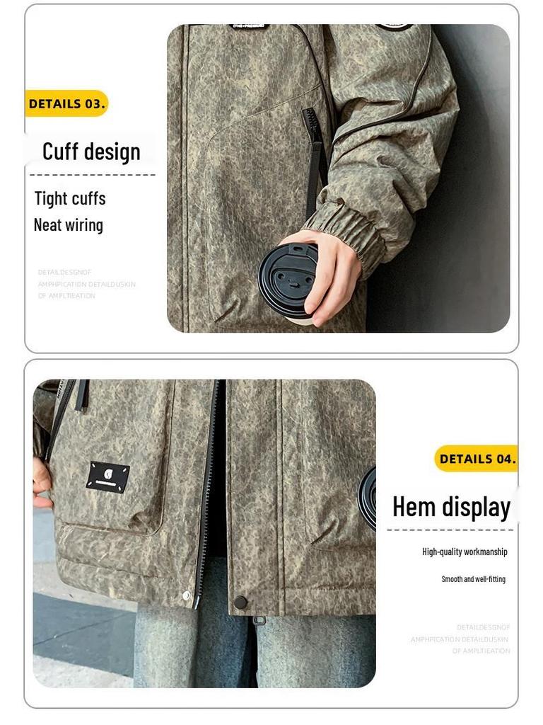Men's & Teen Boys' Trendy Velvet-Enhanced Winter Jacket, Thick Cotton Windbreaker for Older Kids & Junior High Students