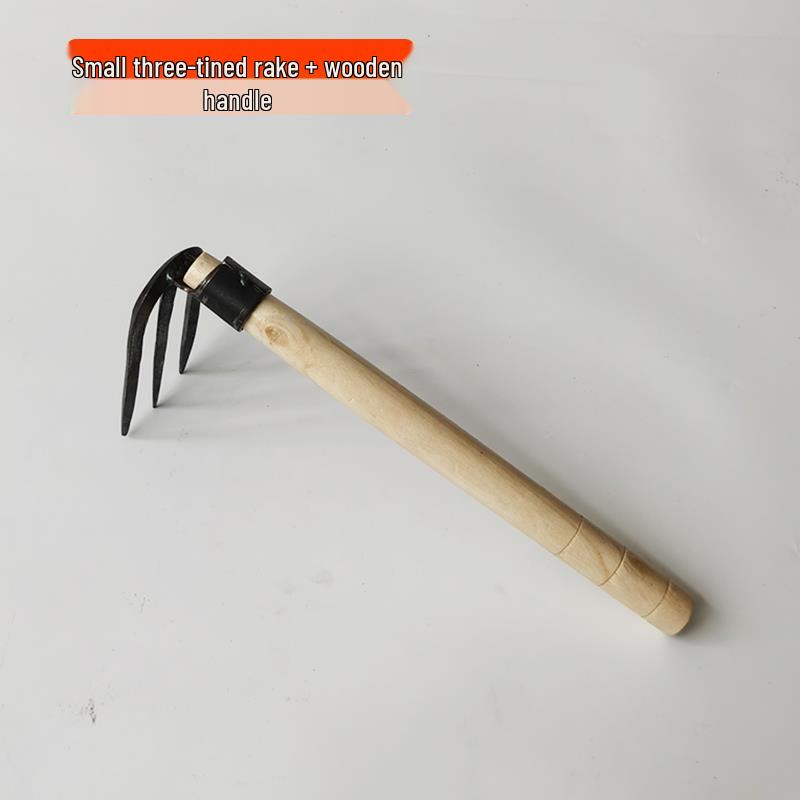 Forged Steel Three-Tine/Four-Tine Garden Rake for Loosening and Turning Soil