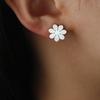 Dawapara Minimalist Four Leaf Clover Stud Earrings for Women Sunflower Good Luck Gift Stainless Steel Irish Jewelry