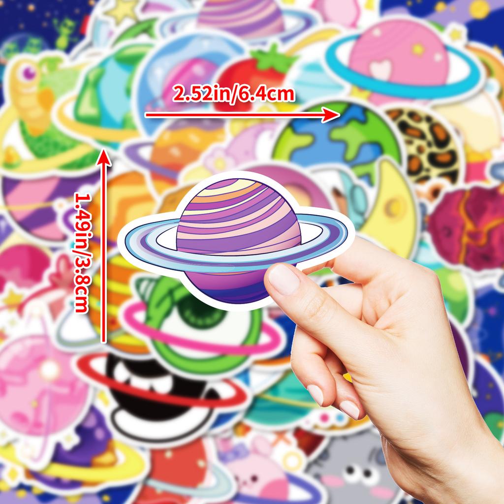 50 Creative Planet Stickers Diy Children'S Room Water Cup Skateboard Decoration Non-Repeating Stickers