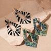 Exaggerated Contrasting Color Fabric Wrapped with Irregular Geometric Earrings, Elegant High-end Earrings for Women