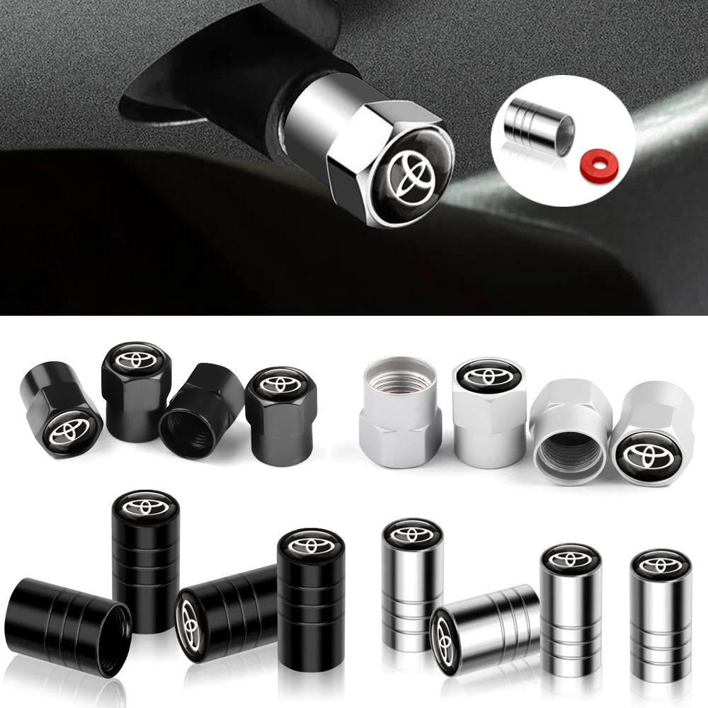 4Pcs Car Wheel Tire Valve Caps Air Stem For Toyota C-hr Rav4 Yaris Hilux Avensis Prius Auris Corolla Cross Tyre Plug Accessories
