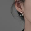 New Korean Silver Color Hoop Earrings for Women Trend Vintage Geometric Irregular Dislocation Ear Studs Earring Jewelry
