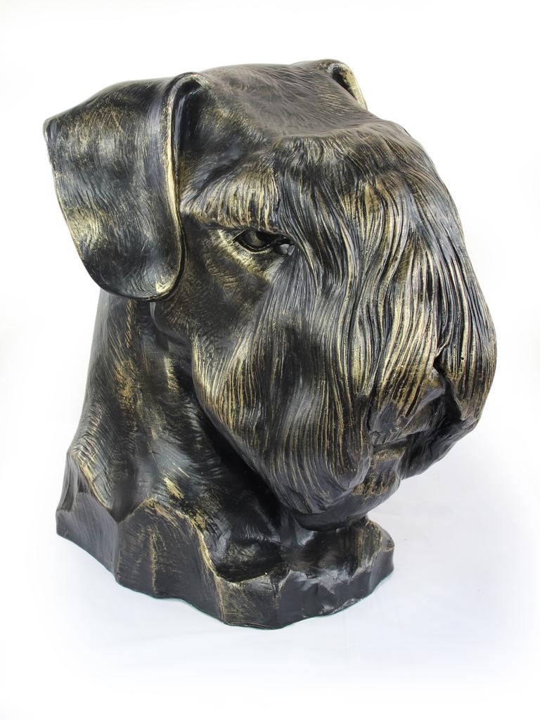 Schnauzer I - Urn for Dog Ashes, Dog Bust, Large Dog Head for Garden by Art-Dog