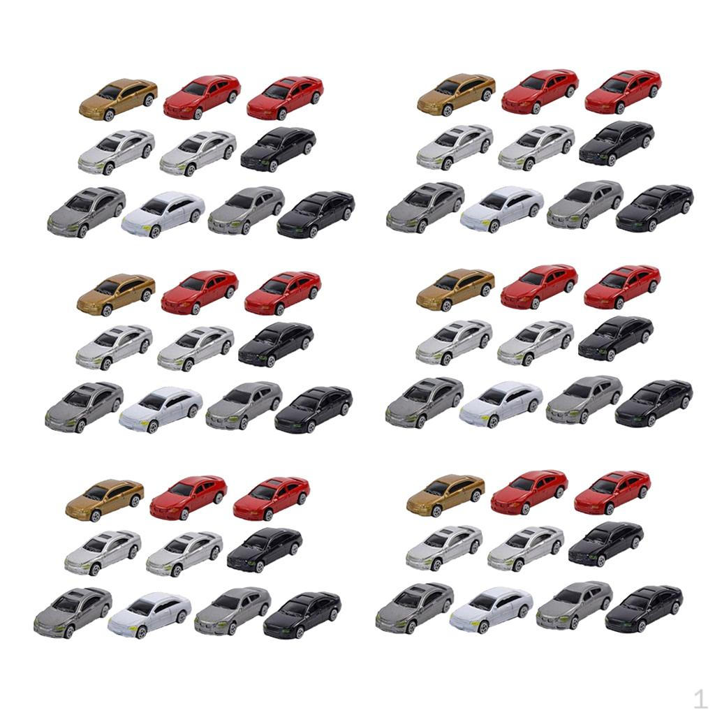 Scale Model Mini Car 1:87 Building Train Scenery 50-70pcs