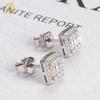 925 Silver Jewelry Mens Iced Out Earrings 14k White Gold Hiphop Screwback Cushion Cluster VVS Moissanite Stud Earrings