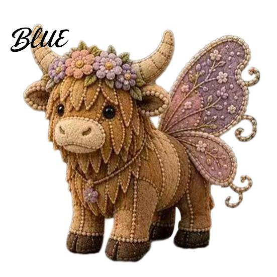 Handmade Gift Making Beginners DIY Sewing Kit Cow Patchwork Supplies Highland for Adults Fabric Doll