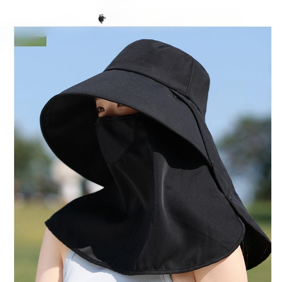 Summer Breathable Ponytail Hat – Solid Face Mask Cap – Lightweight & Sun Protection – Perfect for Outdoor Gardening Travel