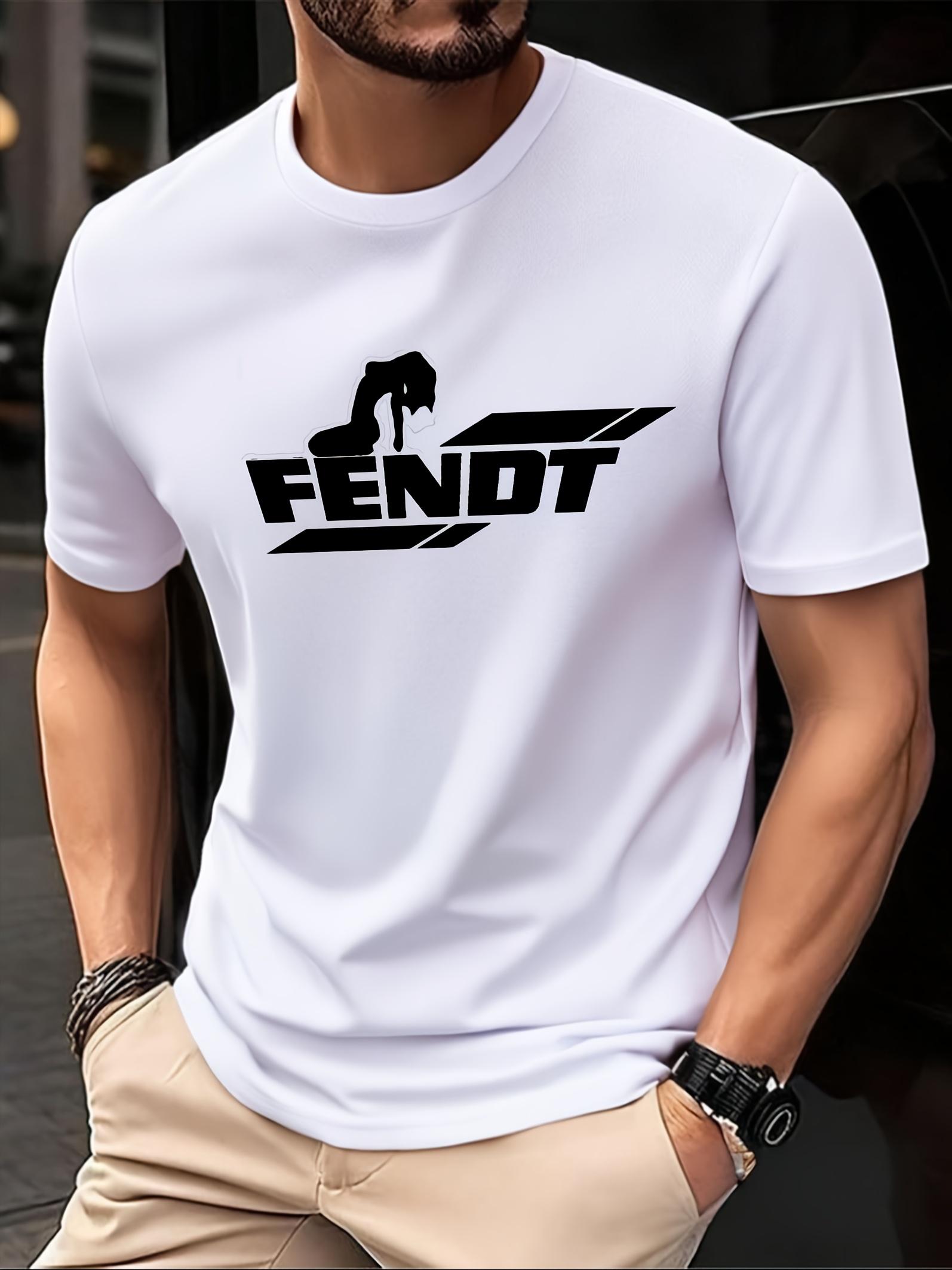 FENDT Breathable Mesh Athletic T-shirt - Lightweight 7/8 Sleeve Workout Top with Bold FENDT Logo Print XL