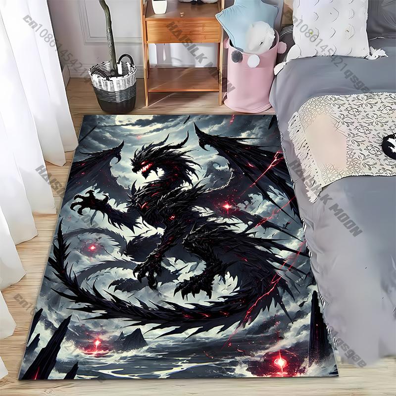 15 Sizes Black Dragon Painting Printed Carpet Fashion Mat Non -slip Carpet Rug Outdoor Carpet Door Mat Play Mat Birthday Gift