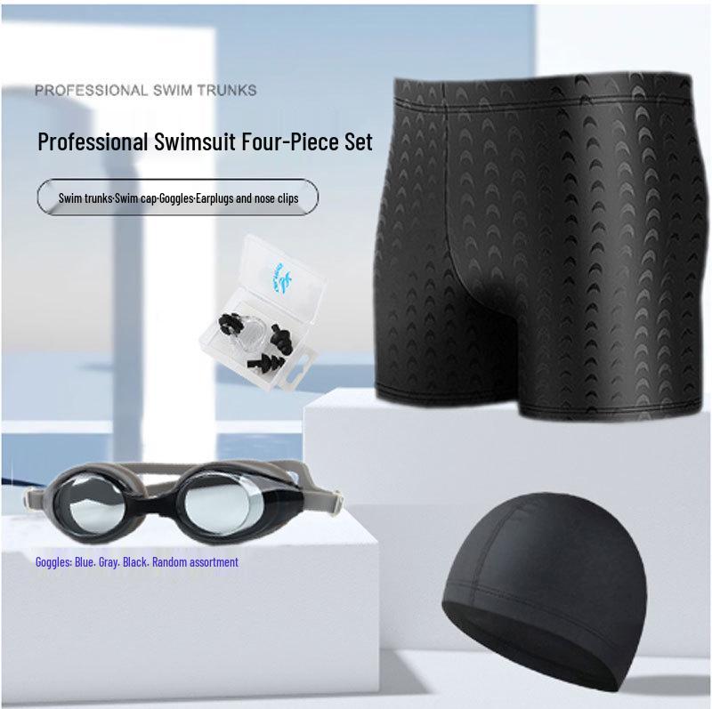Maillots de bain pour hommes: Bonnet de bain, lunettes de natation et short de bain élégants - Série de maillots de bain décontractés assortis à la mode