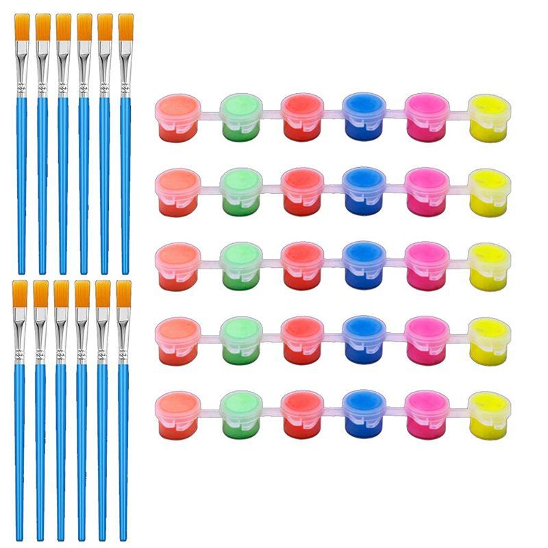 

A84E-6 Set Glow In The Dark Paint With Paint Brushes 6.7 X 0.8 X 0.8 Inch Bright Colors Acrylic Paints Glow Paint Easy To Use разноцветный