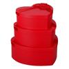 Valentine's Day Heart-Shaped Box Romantic Flower Box Wedding Gift Bag Red Paper 3Set