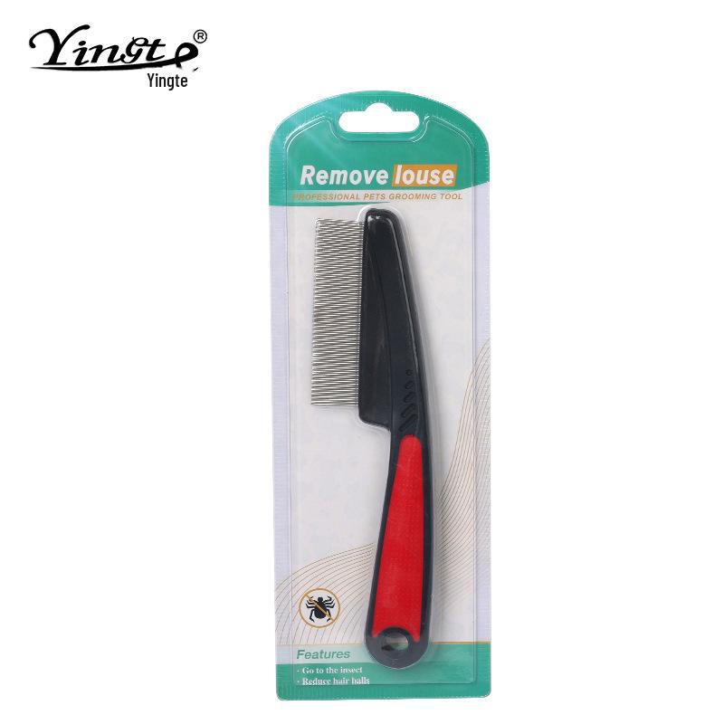 Long-Handled Flea Comb for Dogs and Cats - Dense Tooth Design Tackles Lice Effortlessly