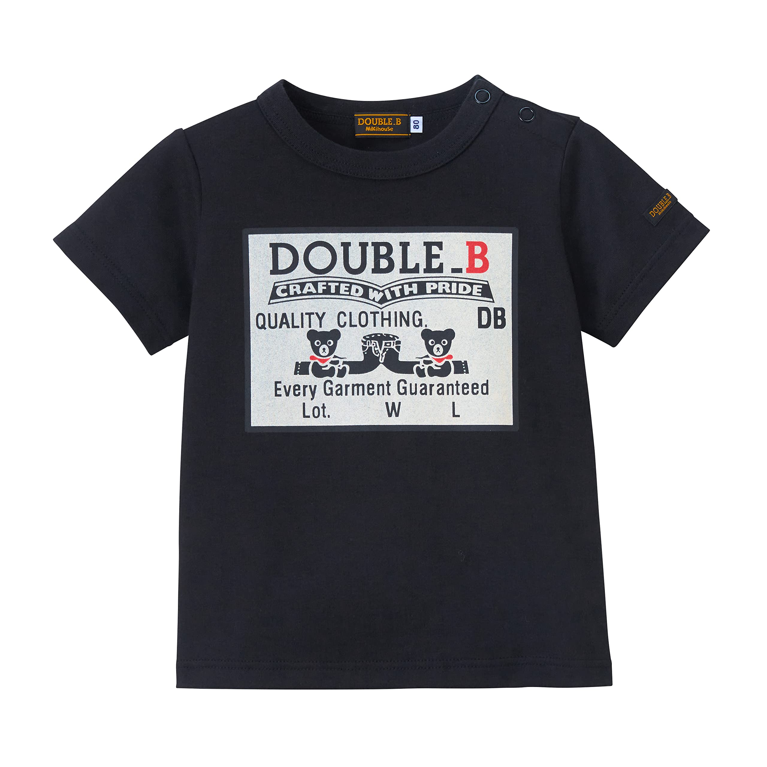 

MIKI HOUSE Double B Short Made in Going to Black [MIKI HOUSE] T-shirt, Sleeve, Simple, Japan, Boys, Girls, Babies, Kids, Children s Clothing, чёрный